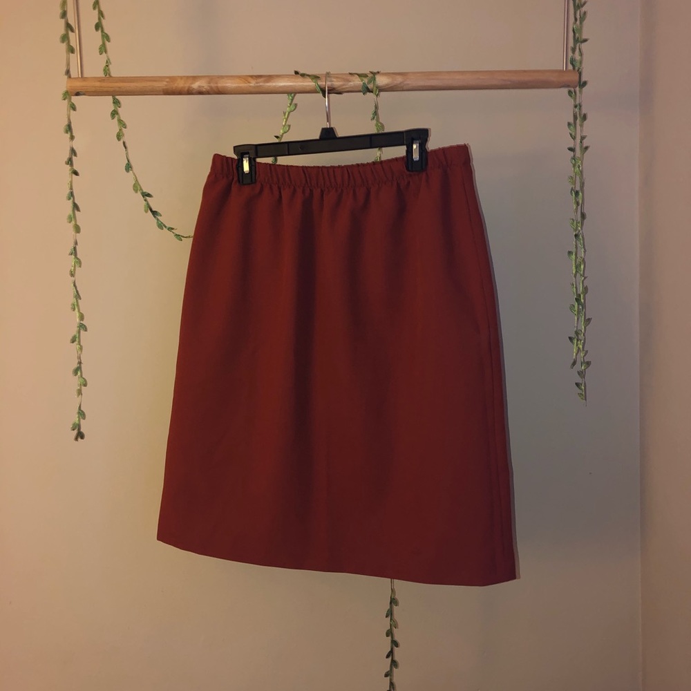 Burnt orange pencil skirt